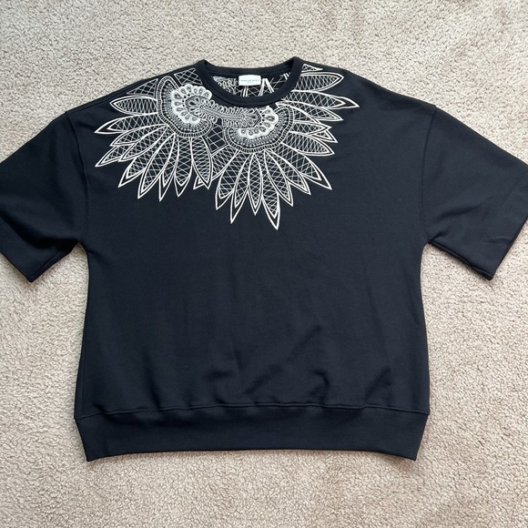 Auth DRIES VAN NOTEN - Black Embroidery Women's Short Sleeves Sweatshirt Medium - Picture 1 of 11